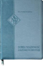 Okładka książki Nowy Testament NPD suwak paginatory jasnoniebieski