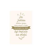 NT z infografikami B5 złote tł. Ja jestem chlebem. Autor:   Praca zbiorowa. Dadada.pl Okładka książki NT z infografikami B5 złote tł. Ja jestem chlebem