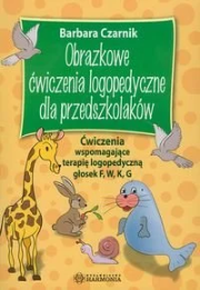 Obrazkowe ćwiczenia logopedyczne... F, W, K, G. Autor: Czarnik Barbara. Dadada.pl Okładka książki Obrazkowe ćwiczenia logopedyczne... F, W, K, G