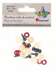 Opakowanie Oczy do maskotek plastikowe 10mm z mocowaniem 8szt