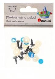 Opakowanie Oczy do maskotek plastikowe 10mm z mocowaniem 8szt