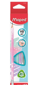Ołówek z gumką Glitter brokat HB (12szt) MAPED. Wydawca: Maped. Dadada.pl Opakowanie Ołówek z gumką Glitter brokat HB (12szt) MAPED