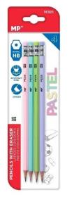 Opakowanie Ołówek z gumką HB 4szt pastel