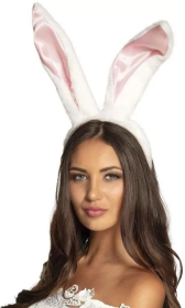 Opakowanie Opaska duże uszy Królika biało-różowe