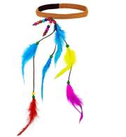 Opakowanie Opaska hipiska z koralikami i piórkiem