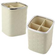 Opakowanie Organizer na pędzle 4 przegrody biały 12x9,5cm