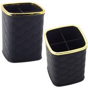 Opakowanie Organizer na pędzle 4 przegrody czarny 12x9,5cm