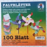 Opakowanie Origami 15x15cm kropki/paski 100 arkuszy