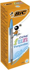 Paczka Długopis BIC Cristal Fun 1.6mm turkusowy 20szt.. Wydawca: Bic. Dadada.pl Opakowanie Paczka Długopis BIC Cristal Fun 1.6mm turkusowy 20szt.