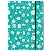 Opakowanie Paczka Teczka A4 z gumką Stokrotki Turkus 5 sztuk