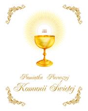 Okładka książki Pamiątka I Komunii Św.(złoty kielich, mały format)
