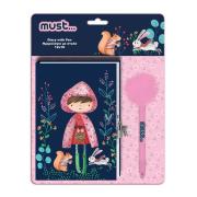 Opakowanie Pamiętnik Czerwony Kapturek +długopis z pomponem