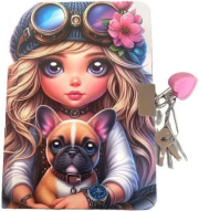 Pamiętnik z kłódką A6/64K gładki Dziewczynka z pie. Wydawca: Fresh. Dadada.pl Opakowanie Pamiętnik z kłódką A6/64K gładki Dziewczynka z pie