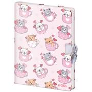 Pamiętnik z kłódką B6 Koty 60k. gładki. Wydawca: Helma 365. Dadada.pl Opakowanie Pamiętnik z kłódką B6 Koty 60k. gładki