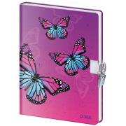 Pamiętnik z kłódką B6 Motyle 60k. gładki. Wydawca: Helma 365. Dadada.pl Opakowanie Pamiętnik z kłódką B6 Motyle 60k. gładki