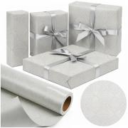 Opakowanie Papier ozdobny Srebrny Liść X-Strong 57cmx25m