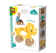 Pchaj i ciągnij 2w1 drewniany Triceratops. Wydawca: SES. Dadada.pl Opakowanie Pchaj i ciągnij 2w1 drewniany Triceratops