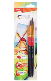 Pędzle Color Emotion 3szt DELI. Wydawca: DELI. Dadada.pl Opakowanie Pędzle Color Emotion 3szt DELI