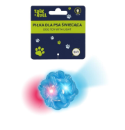 Piłka dla Psa świecąca niebieska. Wydawca: Trik&Roll. Dadada.pl Opakowanie Piłka dla Psa świecąca niebieska