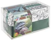 Piórnik do kolorowania Dino. Wydawca: Grafix. Dadada.pl Opakowanie Piórnik do kolorowania Dino