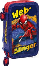 Piórnik dwukomorowy z wyposażeniem Spiderman SP50054. Wydawca: Kids Euroswan. Dadada.pl Opakowanie Piórnik dwukomorowy z wyposażeniem Spiderman SP50054