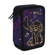 Piórnik potrójny z wyposażeniem Disney Gold  Stitch Jumper 3. Wydawca: Patio. Dadada.pl Opakowanie Piórnik potrójny z wyposażeniem Disney Gold  Stitch Jumper 3