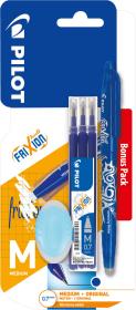 Opakowanie Pióro kulkowe Frixion ball + 3 wkłady + 1 gumka niebieski Pilot