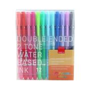 Opakowanie Pisaki dwustronne Dong-a my color 2 z pędzelkiem 12 kolorów