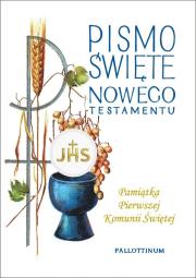 Okładka książki Pismo Święte NT kieszonkowe Pamiątka I Komunii Św.