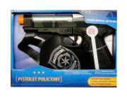 Pistolet policyjny z polskim modułem głosowym. Wydawca: SWEDE. Dadada.pl Opakowanie Pistolet policyjny z polskim modułem głosowym