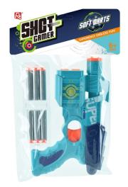 Pistolet Shot Amer na strzałki piankowe. Wydawca: Norimpex. Dadada.pl Opakowanie Pistolet Shot Amer na strzałki piankowe