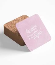 Opakowanie Podstawka korkowa - Dzielna kobieta - róż