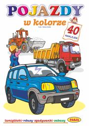 Pojazdy w kolorze. Autor: Halina Gołek. Dadada.pl Okładka książki Pojazdy w kolorze