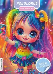 Pokoloruj dzień modelki Mili. Autor: Opracowanie zbiorowe. Dadada.pl Okładka książki Pokoloruj dzień modelki Mili