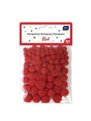 Opakowanie Pompony do dekoracji 80szt Red