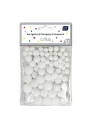 Opakowanie Pompony do dekoracji 80szt White