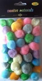 Opakowanie Pompony pastelowe 25mm 50szt