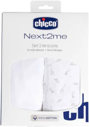Prześcieradło Next2Me Forever G/D bawełna cloud. Wydawca: Chicco. Dadada.pl Opakowanie Prześcieradło Next2Me Forever G/D bawełna cloud