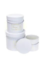 Opakowanie Pudełko Flower Box 3szt biały ROZETTE