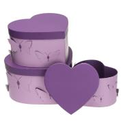 Opakowanie Pudełko Flower Box 3szt purpur serce ROZETTE
