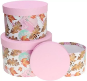 Opakowanie Pudełko Flower Box 3szt różowy ROZETTE