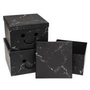 Opakowanie Pudełko Flower Box 3szt Smile czarny ROZETTE