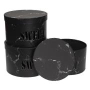 Opakowanie Pudełko Flower Box 3szt Sweet czarny ROZETTE