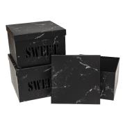 Opakowanie Pudełko Flower Box 3szt Sweet czarny ROZETTE