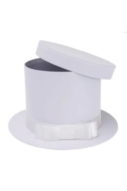 Opakowanie Pudełko Flower Box kapelusz biały ROZETTE