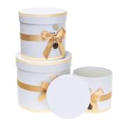 Opakowanie Pudełko Flower Box z kokardą 3szt biały ROZETTE