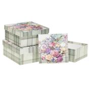 Opakowanie Pudełko kwadrat 3szt kwiaty krata ROZETTE