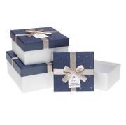 Opakowanie Pudełko kwadrat z kokardą 3szt ROZETTE