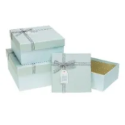 Opakowanie Pudełko kwadrat z kokardą 3szt ROZETTE