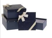 Opakowanie Pudełko kwadratowe z kokardą 3szt ROZETTE